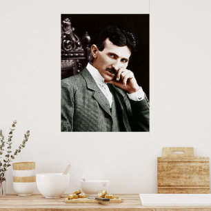 Póster Fotografía de Nikola Tesla a los 40 años