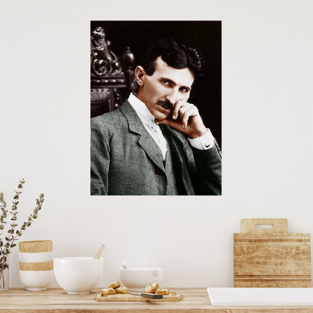 Póster Fotografía de Nikola Tesla a los 40 años (Cocina)