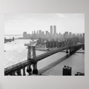 Póster Fotografía de NYC y del puente de Williamsburg