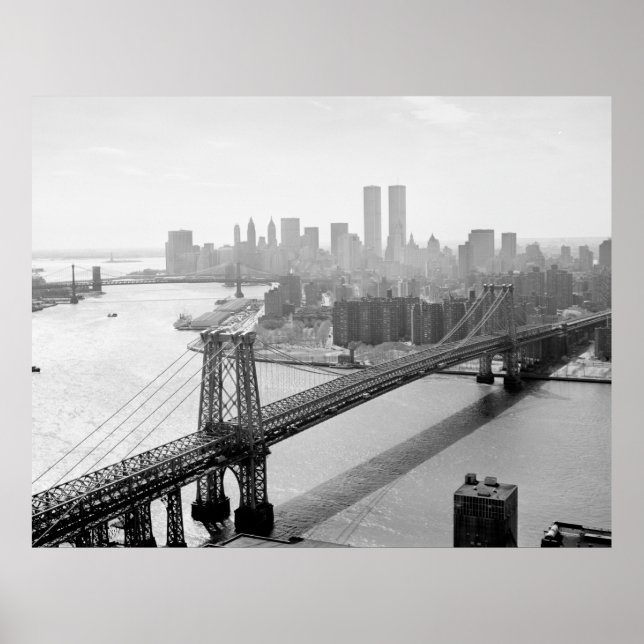 Póster Fotografía de NYC y el puente de Williamsburg (Frente)
