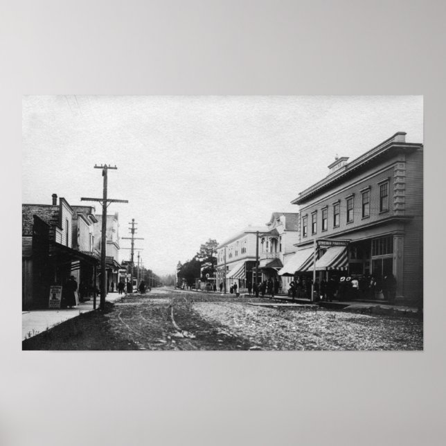 Póster Fotografía de Oregon Main Street View (Frente)