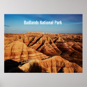 Póster Fotografía de paisaje del Parque Nacional Badlands