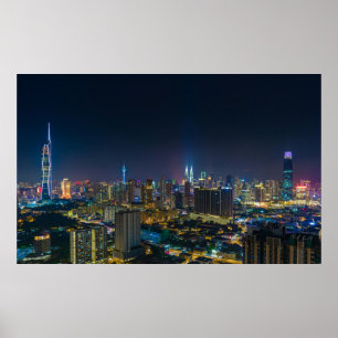 Póster Fotografía de paisaje urbano vibrante