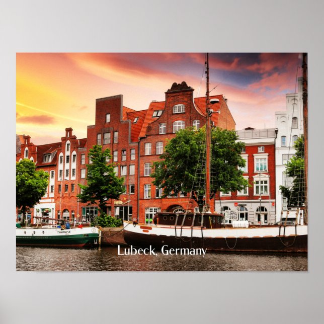 Póster Fotografía de paisajes urbanos de Lubeck Alemania (Frente)