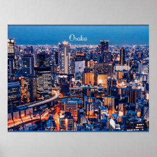 Póster Fotografía de paisajes urbanos de Osaka Japón