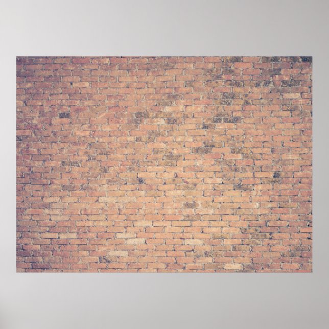 Póster Fotografía de pared de ladrillo marrón (Frente)