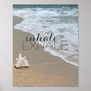 Póster fotografía de playa de poster de inhalación exhale