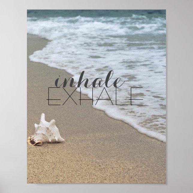Póster fotografía de playa de poster de inhalación exhale (Frente)