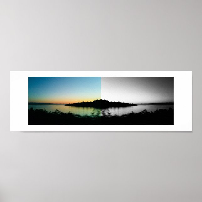 Póster Fotografía de reflejos en acuarelas (Frente)
