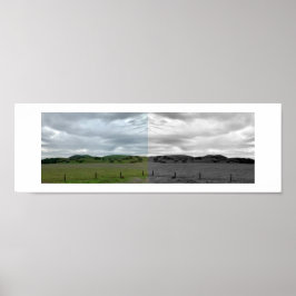 Póster Fotografía de reflexión en el lado derecho del cam