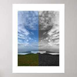 Póster Fotografía de reflexión en un banco solitario