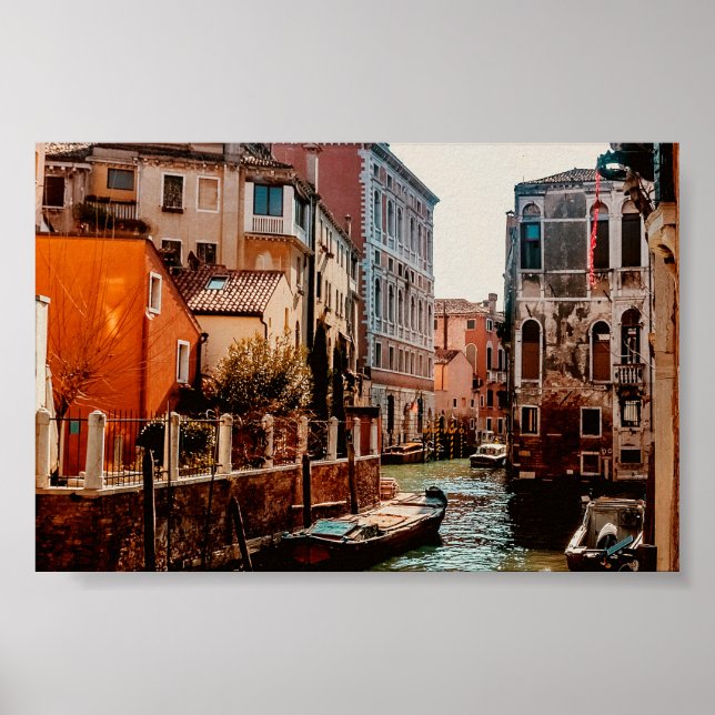 Póster Fotografía de Venecia Gondola Canal Italia (Frente)