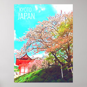 Póster Fotografía de viaje de Kyoto Japan Cherry Blossom