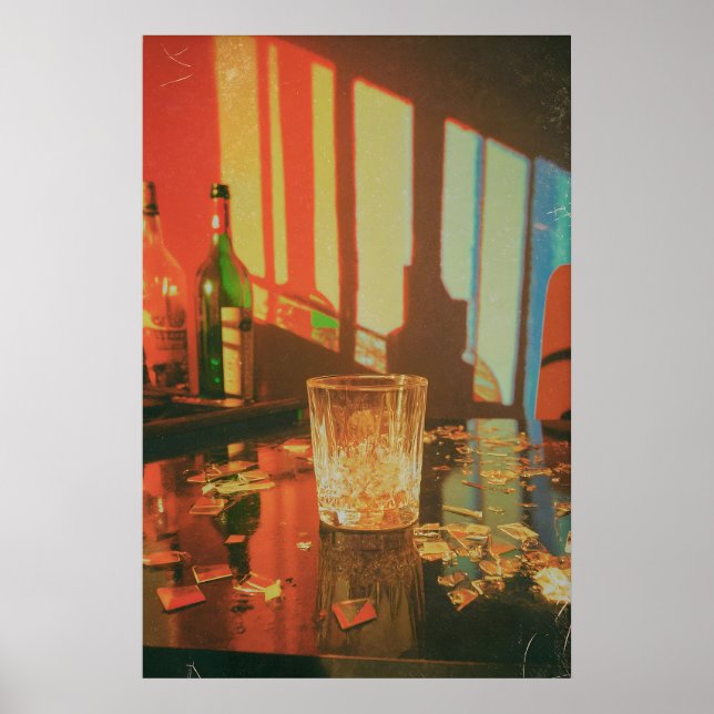 Póster Fotografía de vidrio roto temperamental sombras co (Frente)