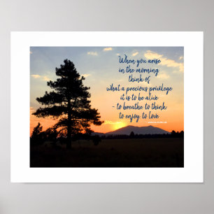 Póster Fotografía del amanecer Cita inspiradora de grat