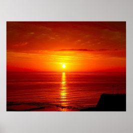 Póster Fotografía del amanecer del océano Rojo
