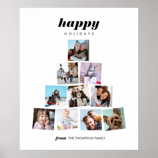 Póster Fotografía del árbol de Navidad familiar (Frente)