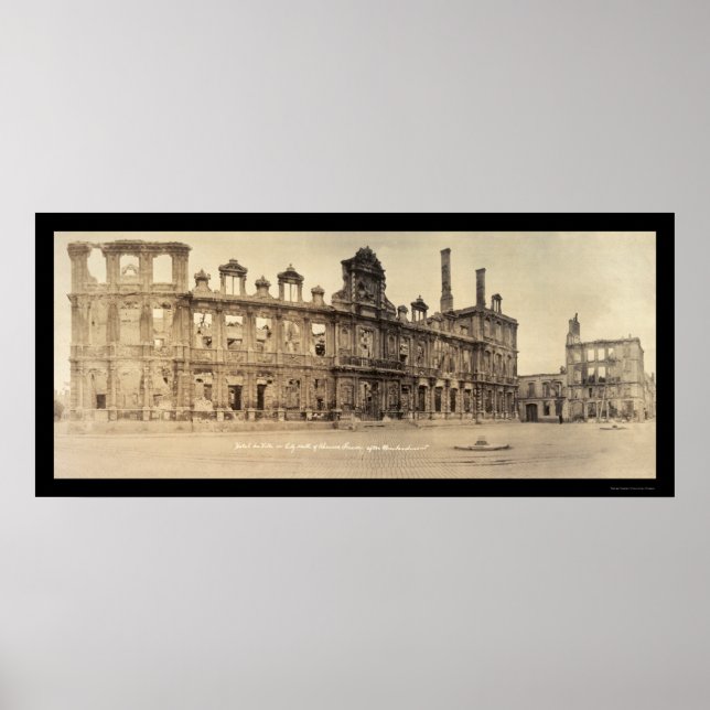 Póster Fotografía del ayuntamiento de Rheims, 1919 (Frente)