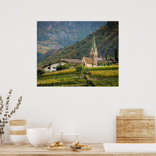Póster fotografía del paisaje de Bolzano, Italia