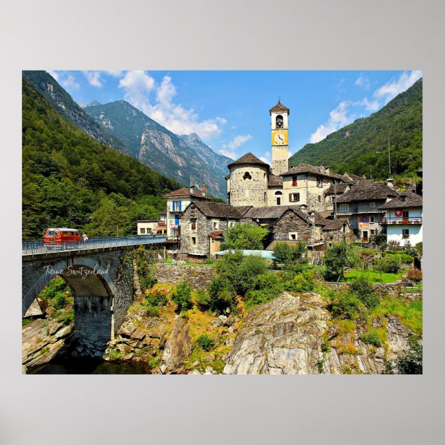 Póster Fotografía del paisaje de Ticino, Suiza (Frente)