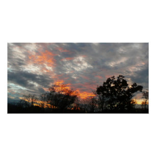 Póster Fotografía del paisaje natural del atardecer de in