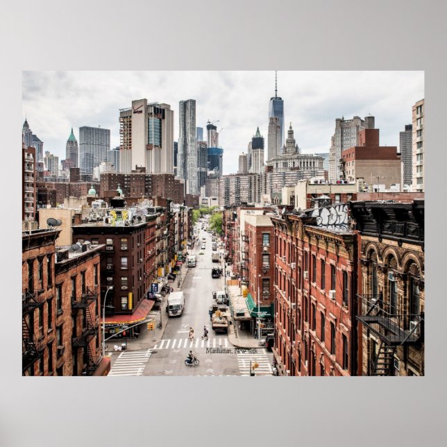 Póster Fotografía del paisaje urbano de Manhattan, Nueva  (Frente)