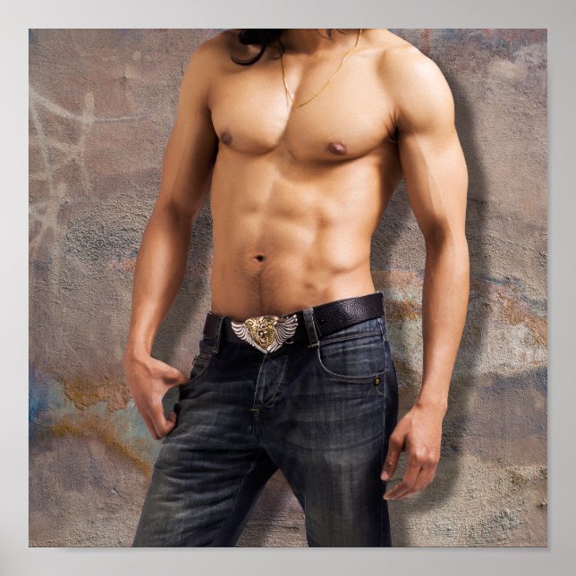 Póster Fotografía del pecho desnudo del hombre (Frente)