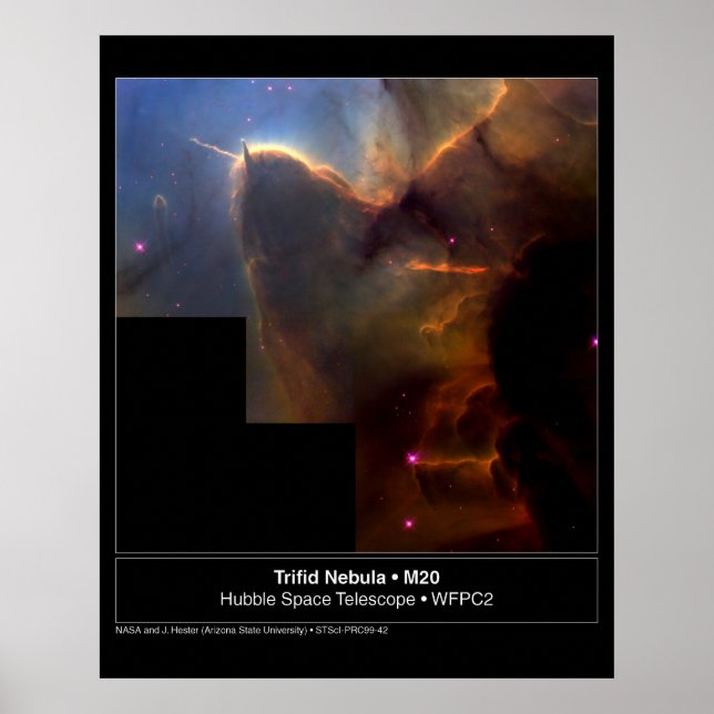 Póster Fotografía del Telescopio Hubble Trifid Nebula M20 (Frente)
