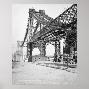Póster Fotografía del vintage del puente de Williamsburg