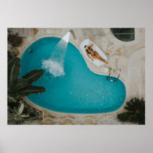 Póster Fotografía en ángulo superior de la piscina exteri