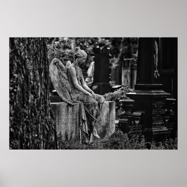 Póster Fotografía en blanco negro Poster de ángele (Frente)