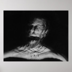 Póster Fotografía en blanco y negro con gritos