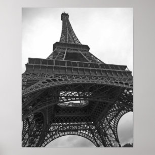 Póster Fotografía en blanco y negro de la Torre Eiffel