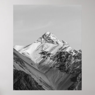 Póster Fotografía en blanco y negro de las montañas