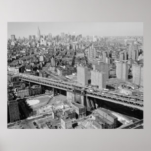 Póster Fotografía en blanco y negro de Manhattan