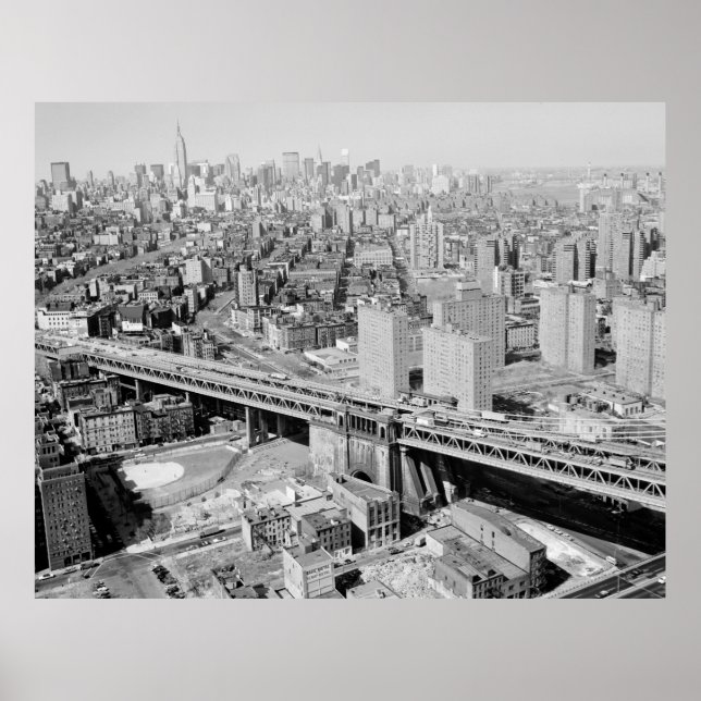 Póster Fotografía en blanco y negro de Manhattan (Frente)