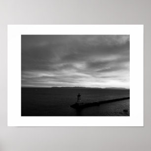 Póster Fotografía en blanco y negro sobre el horizonte os