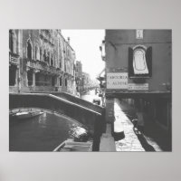 Fotografía en blanco y negro Venecia Italia Canal