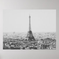 Fotografía en París de la Torre Eiffel Blanco y Ne