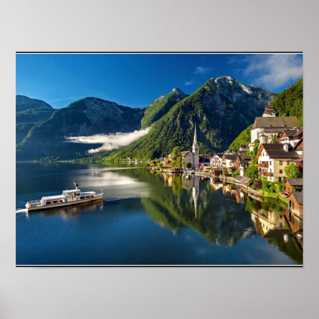 Póster Fotografía escénica de Hallstatt, Austria (Frente)