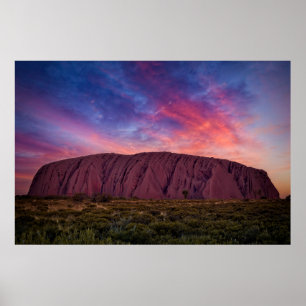 Póster Fotografía escénica - Uluru al atardecer