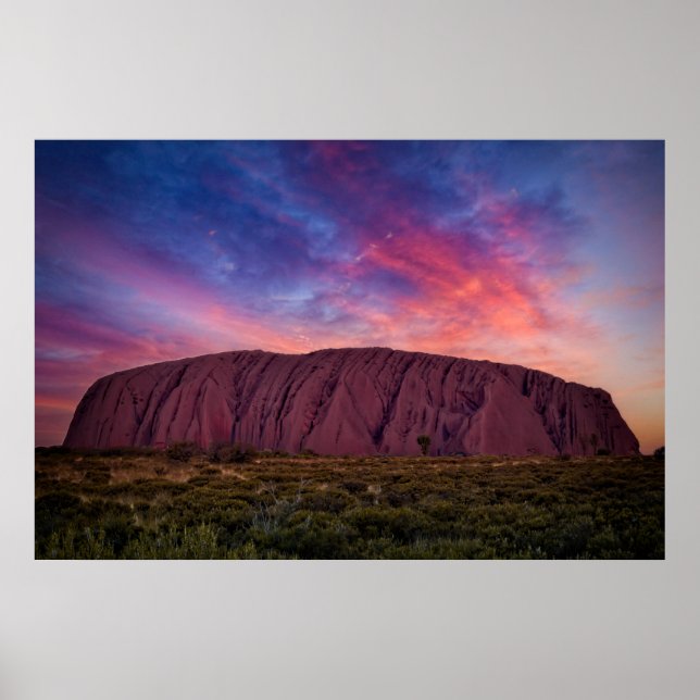 Póster Fotografía escénica - Uluru al atardecer (Frente)