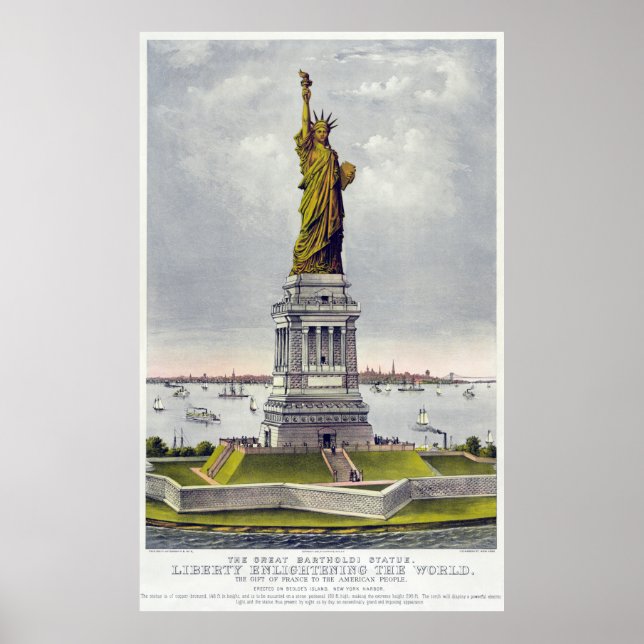 Póster Fotografía histórica de la Estatua de la Libertad  (Frente)