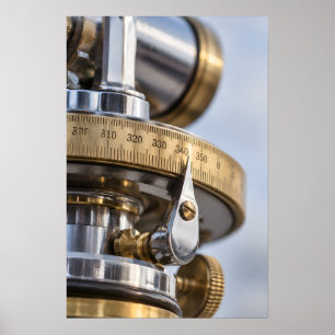 Póster Fotografía macro de escala de teodolito vintage