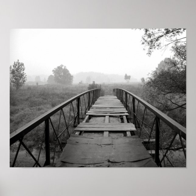 Póster fotografía macro vibrante en blanco y negro (Frente)