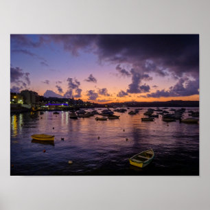 Póster Fotografía nocturna de la bahía de San Pablo en Ma