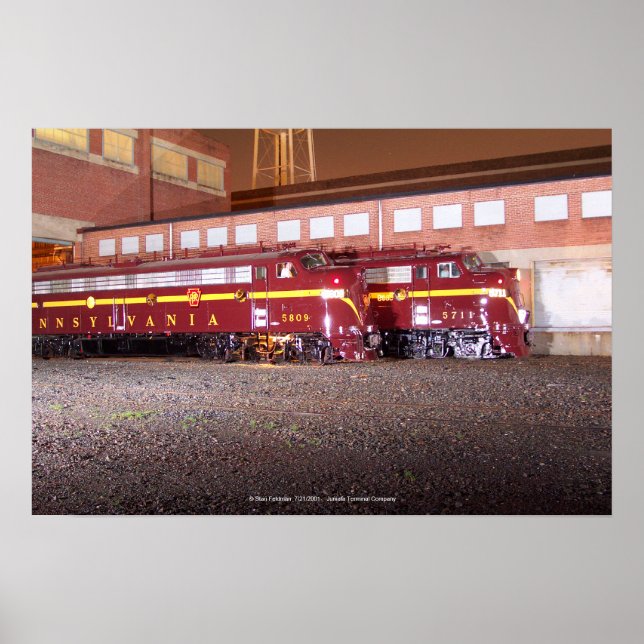 Póster Fotografía nocturna del Ferrocarril Pennsylvania ( (Frente)