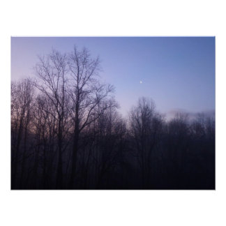 Póster Fotografía paisajística de Winter Moon Morning