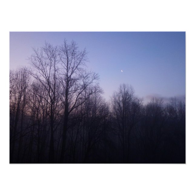 Póster Fotografía paisajística de Winter Moon Morning (Anverso)