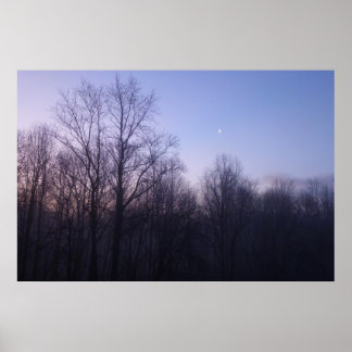Póster Fotografía paisajística de Winter Moon Morning